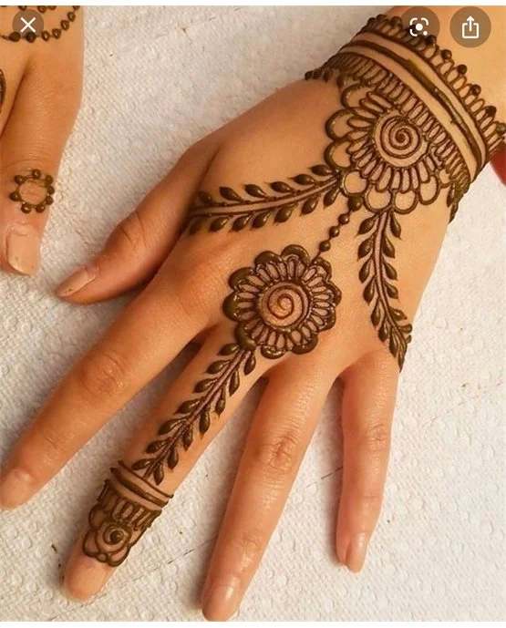 Beautiful Pathway Using Jasmine Back Hand Mehndi Design